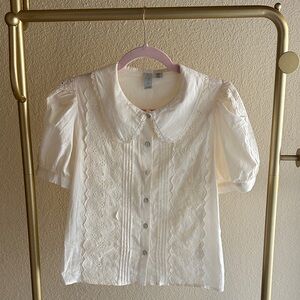 Joie Cream Lace Blouse